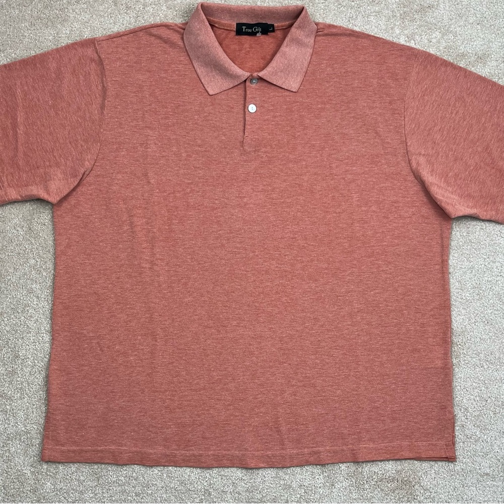 True Git Polo Shirt Adult Large Orange Short Sleeve Golfing  Outdoor Casual Men